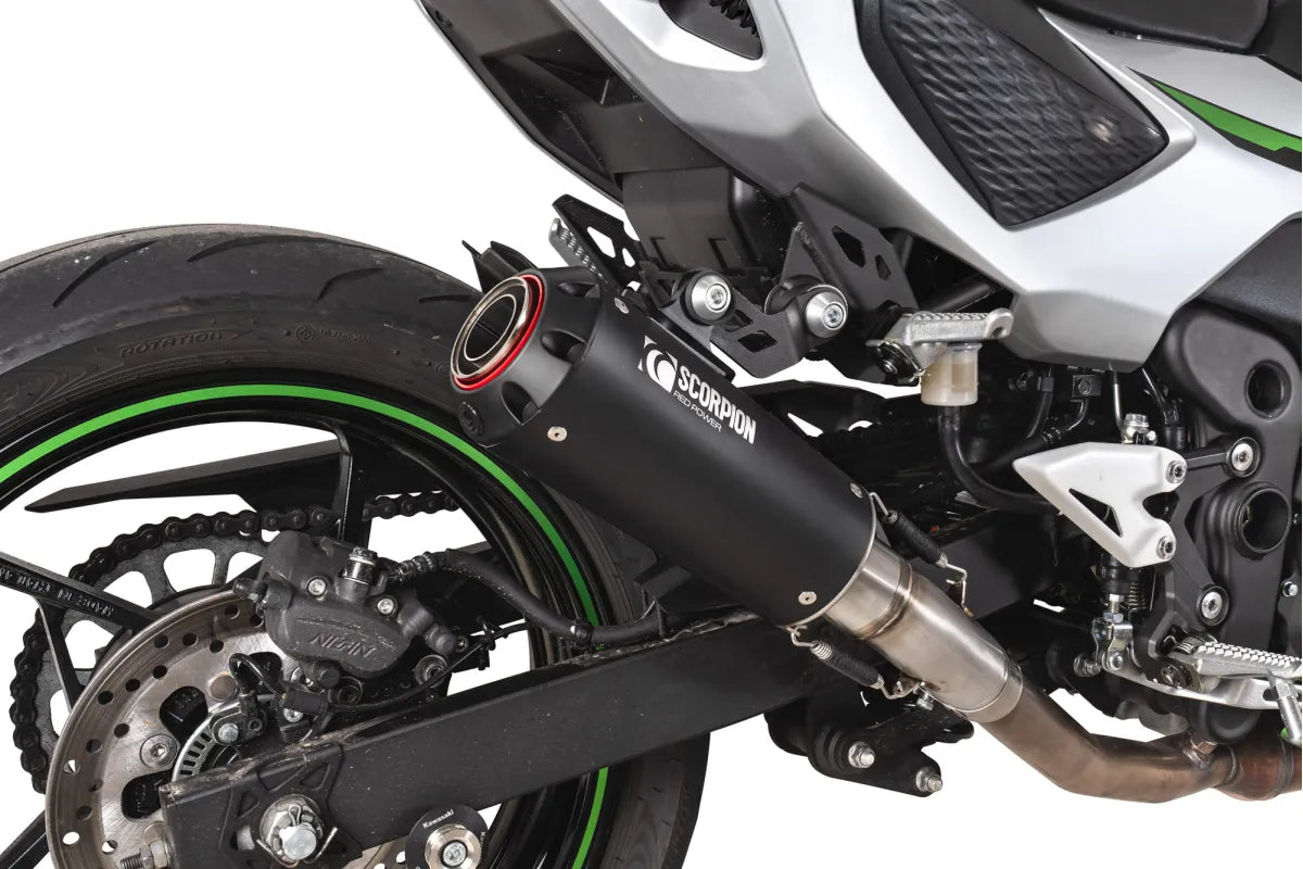 Kawasaki Ninja 7 Hybrid / Z7 Hybrid (2024-2026) SCORPION Exhaust Red Power Slip-on – Black Ceramic