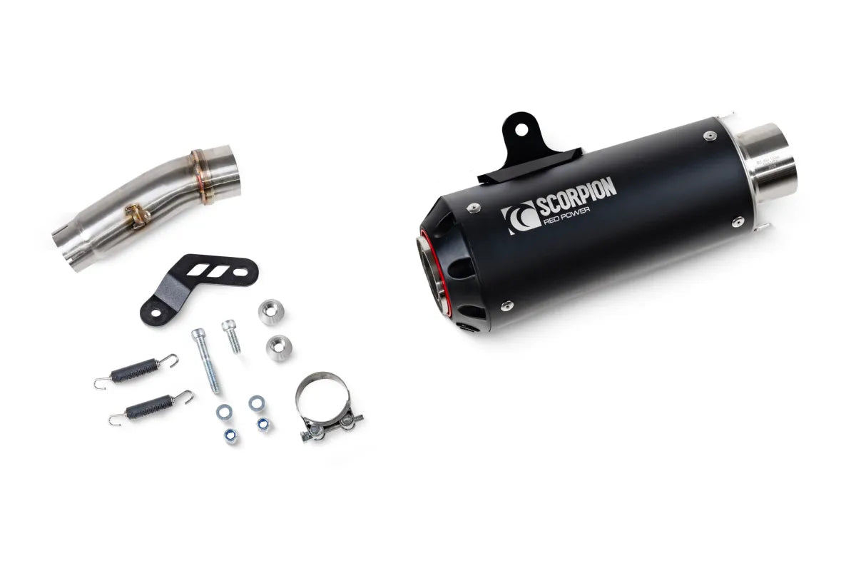 Kawasaki Ninja 7 Hybrid / Z7 Hybrid (2024-2026) SCORPION Exhaust Red Power Slip-on – Black Ceramic