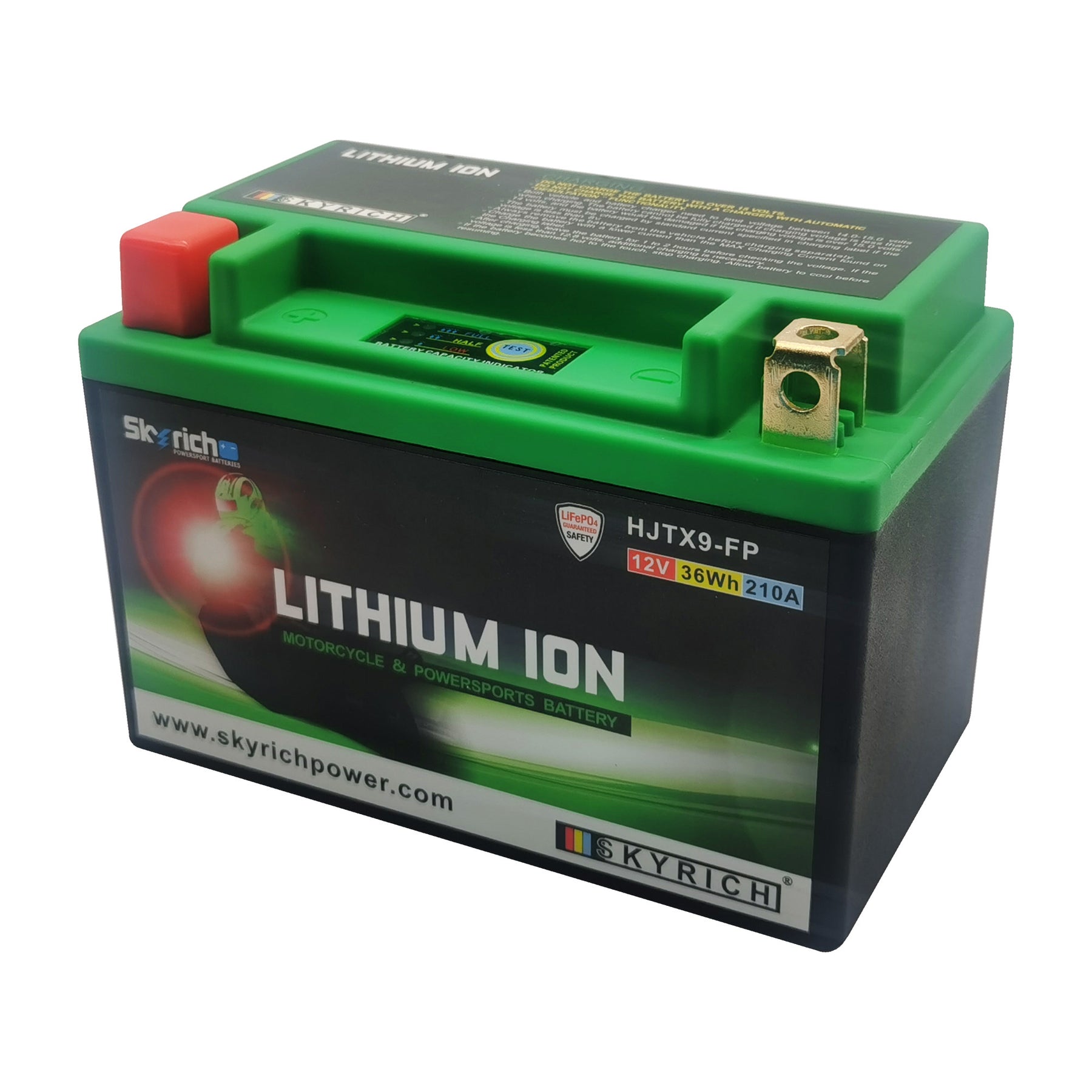 SkyRich Lithium Ion 12V 3Ah Battery HJTX9-FP Replaces YTX9-BS, YTR9-BS