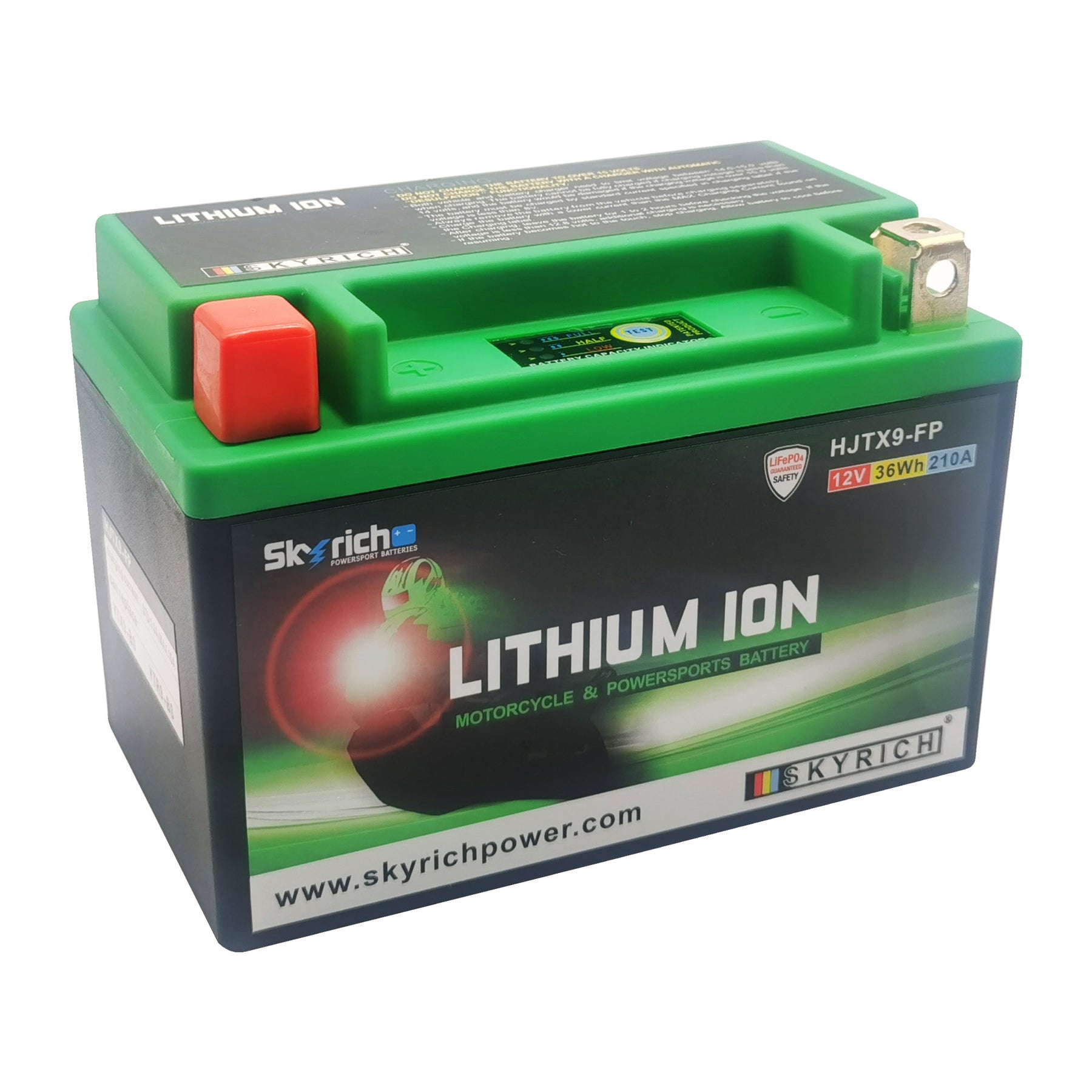 SkyRich Lithium Ion 12V 3Ah Battery HJTX9-FP Replaces YTX9-BS, YTR9-BS