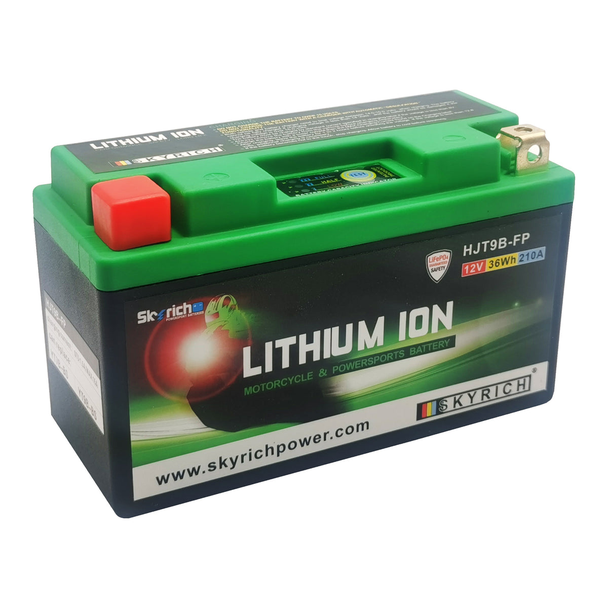 SkyRich Lithium Ion 12V 3Ah Battery HJT9B-FP Replaces YT7B-BS, YT9B-4, YT9B-BS