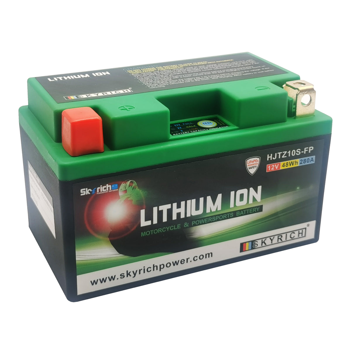 SkyRich Lithium Ion 12V 4Ah Battery HJTZ10S-FP Replaces YT10B-4, YTZ10-S, YTZ10S