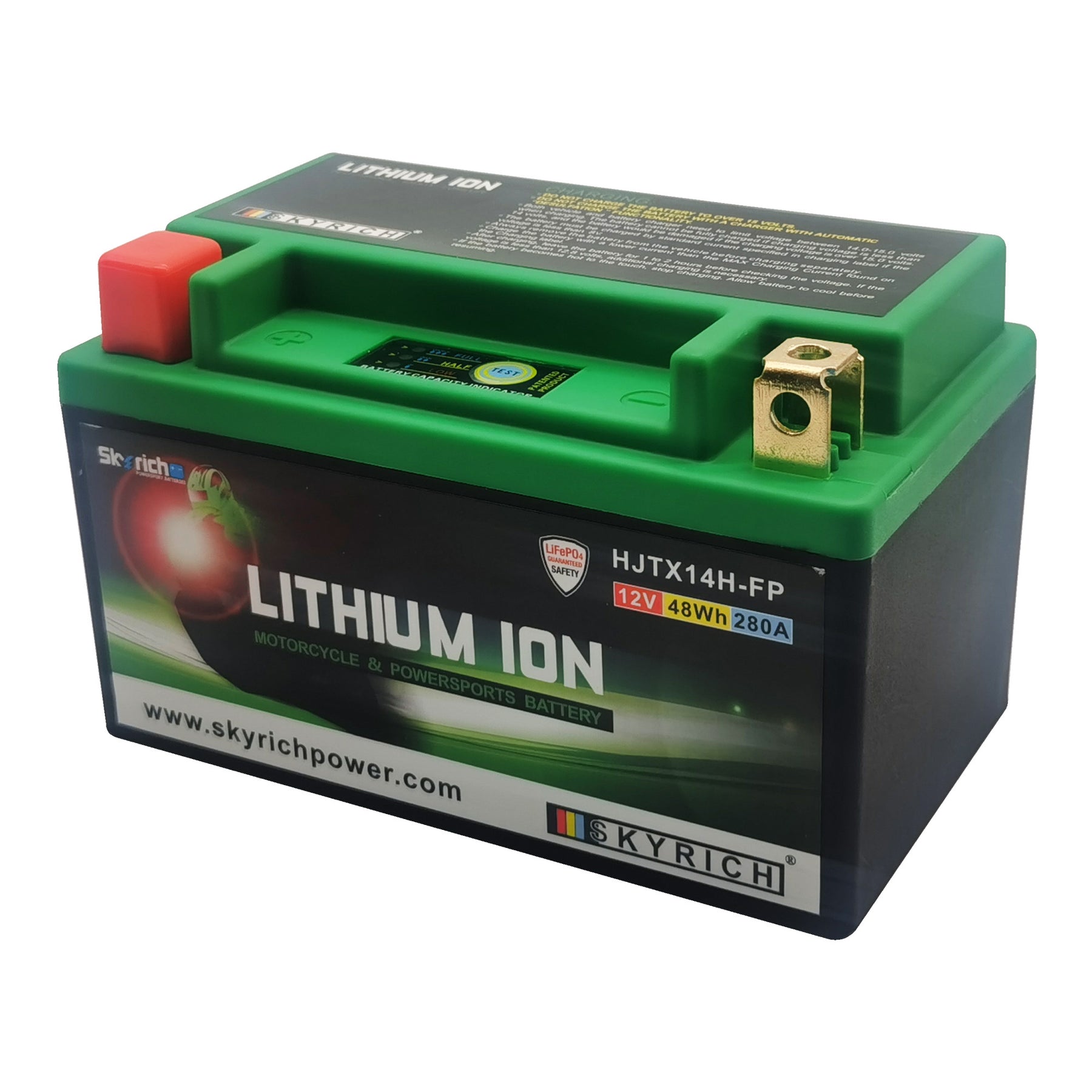 SkyRich Lithium Ion 12V 4Ah Battery HJTX14H-FP Replaces YTX14-BS