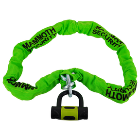 Mammoth Motorcycle Motorbike Scooter 10mm x 1.5M Square Chain and D-Lock