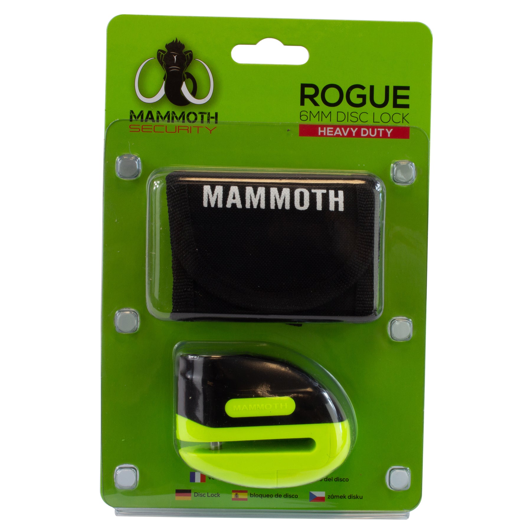 Mammoth Security Motorcycle Motorbike Scooter Rogue Disc Lock 6mm Yellow