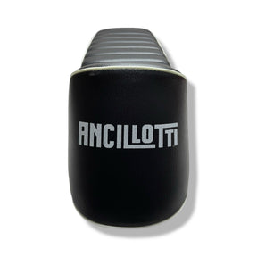 Lambretta S1-3 Li GP SX TV Ancillotti Long Slope Back Seat Side Catch - Black with White Piping & Logo