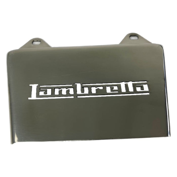Lambretta Logo Laser Cut Rear Mudflap - Polished Stainless Steel
