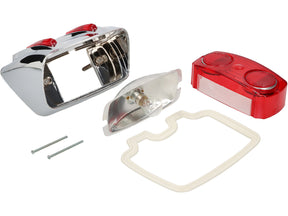 Lambretta Series 1-2 Li TV Catalux Rear Light Unit Red Lens - Chrome