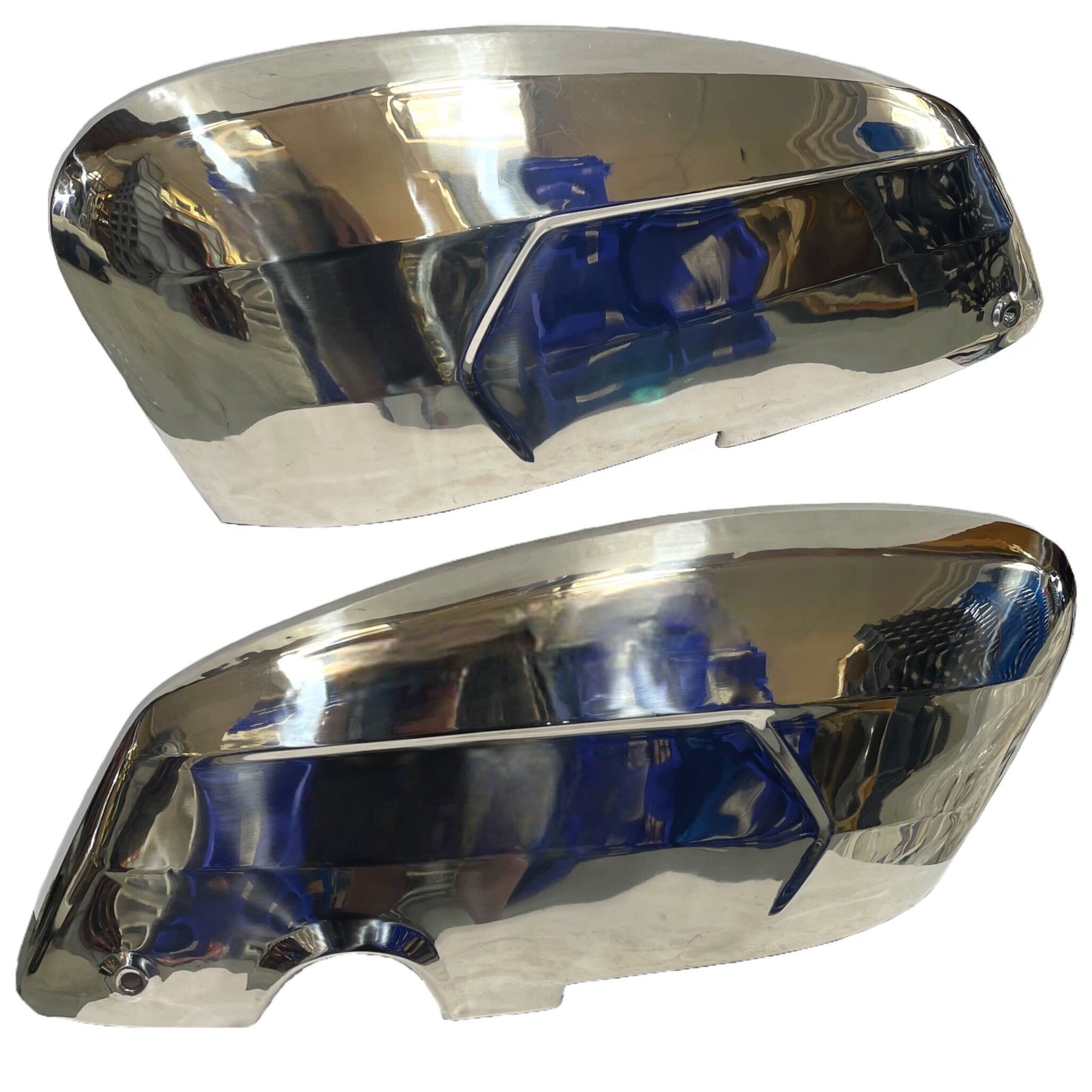 Lambretta SX200 Polished Stainless Side Panels (with handle holes)