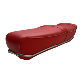 Lambretta Series 1 2 3 Li GP SX TV Pegasus Seat - Red with Stainless Steel Trim
