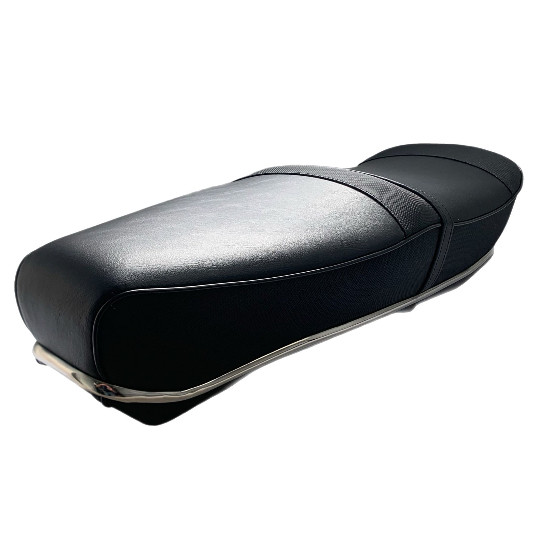 Lambretta Series 1 2 3 Li GP SX TV Pegasus Style Seat - Black with Stainless Trims