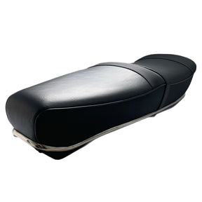 Lambretta Series 1 2 3 Li GP SX TV Pegasus Style Seat - Black with Stainless Trims