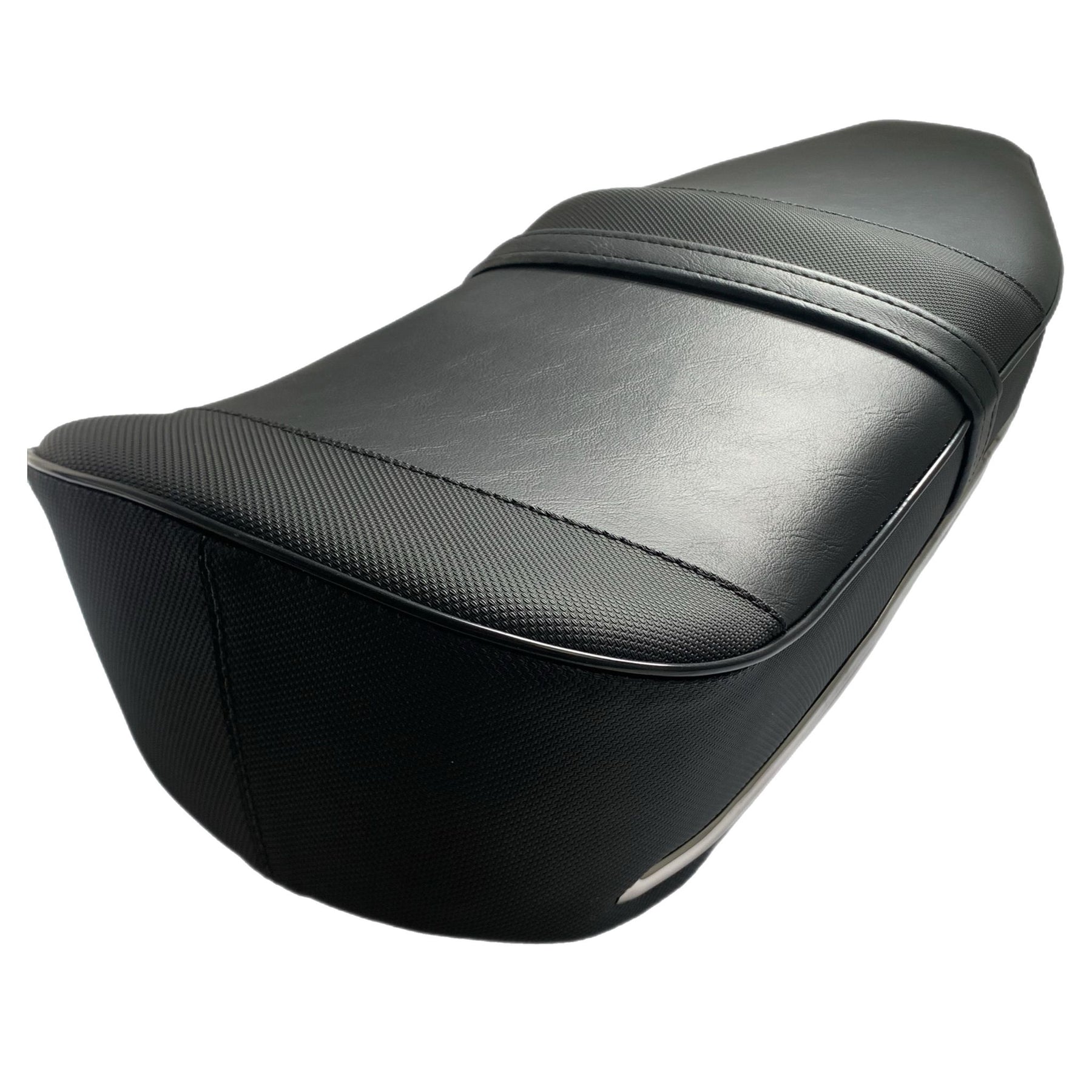Lambretta Series 1 2 3 Li GP SX TV Pegasus Style Seat - Black with Stainless Trims