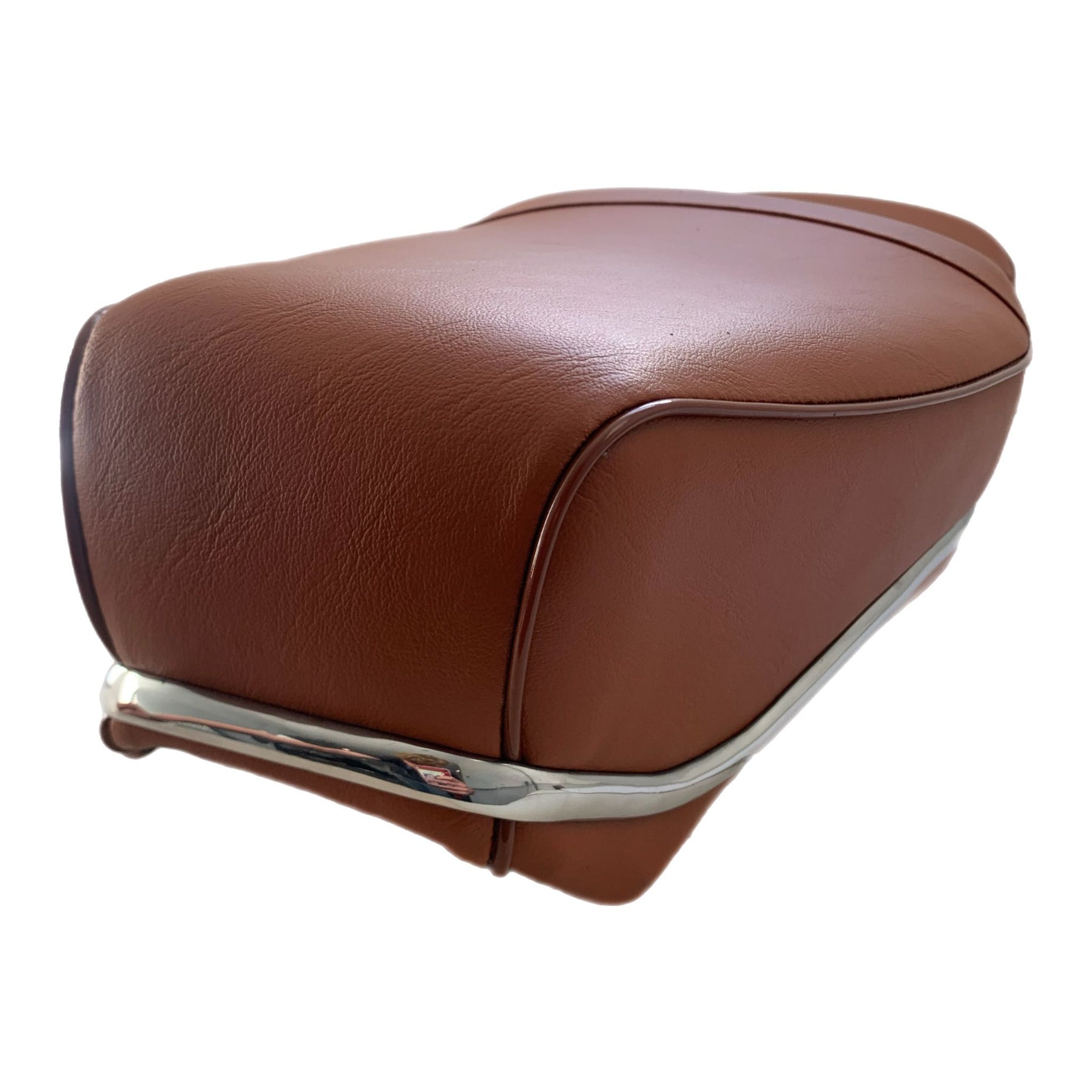 Lambretta Series 1 2 3 Li GP SX TV Pegasus Style Seat - Tan with Stainless Steel Trim