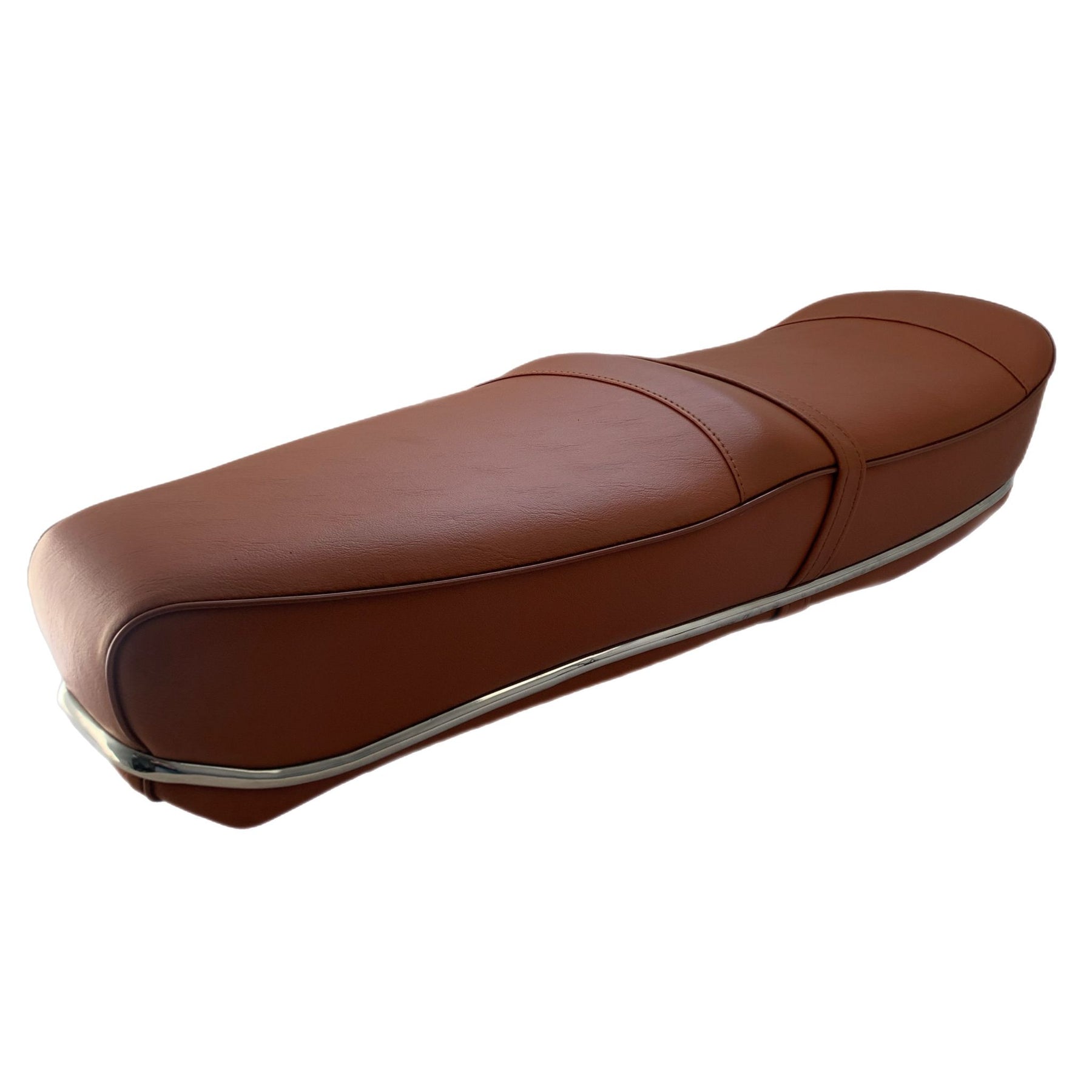 Lambretta Series 1 2 3 Li GP SX TV Pegasus Style Seat - Tan with Stainless Steel Trim