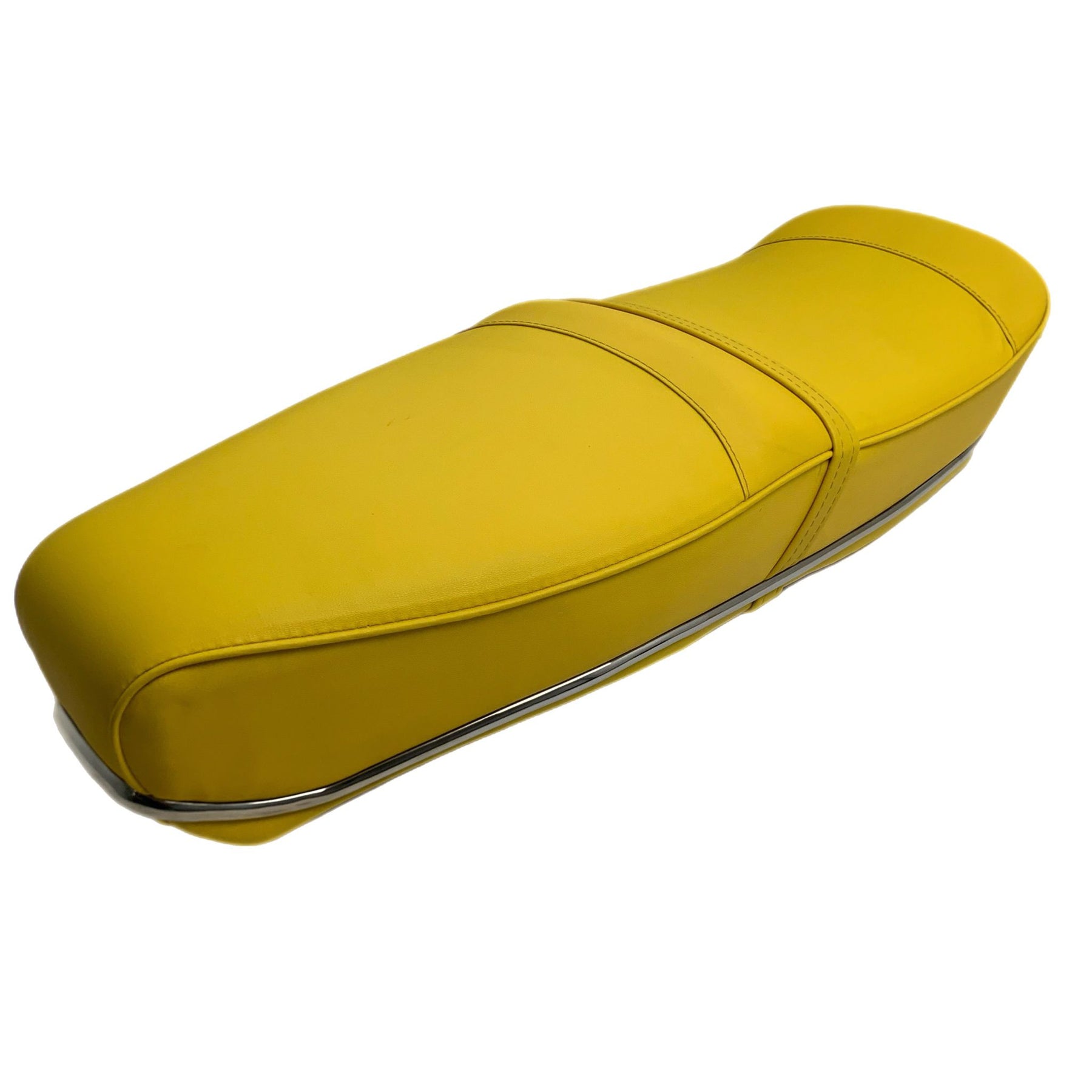 Lambretta Series 1 2 3 Li GP SX TV Pegasus Style Seat - Yellow with Stainless Steel Trim