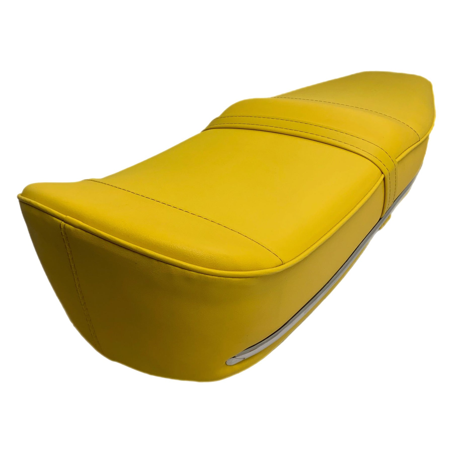 Lambretta Series 1 2 3 Li GP SX TV Pegasus Style Seat - Yellow with Stainless Steel Trim