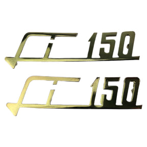 Lambretta Series 2 Li 150 Side Panel Badge Pair - Gold Chrome