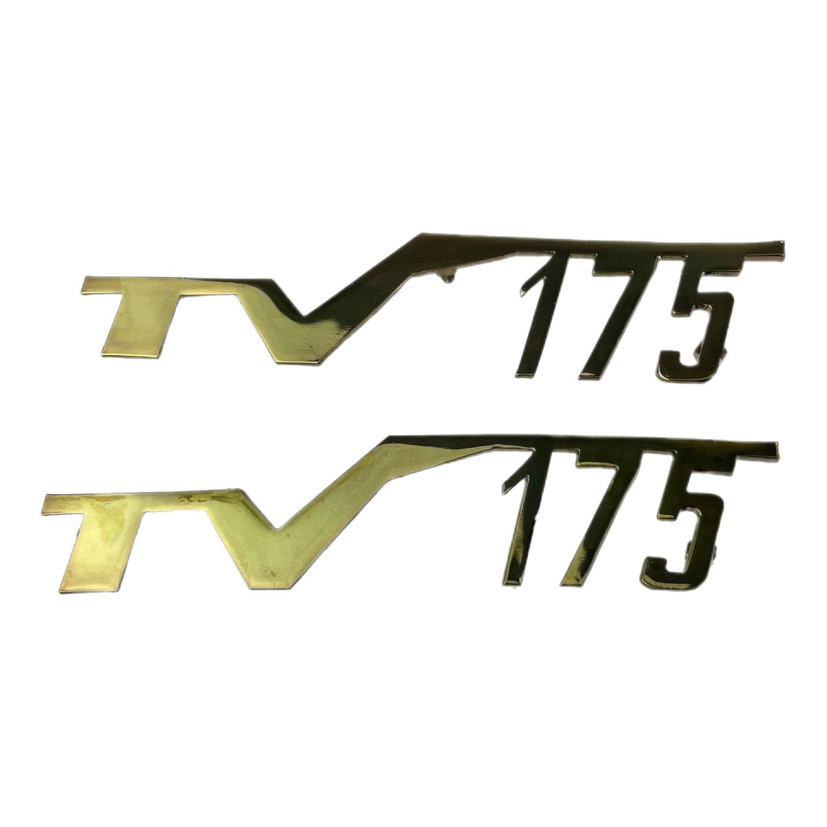 Lambretta Series 2 TV 175 Side Panel Badge Pair - Gold Chrome