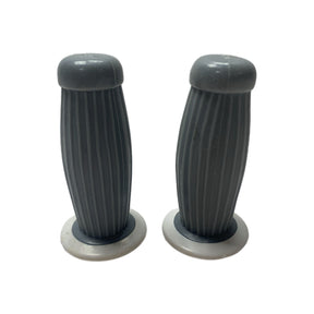 Lambretta Series 3 Li GP SX TV Balloon Grips 22mm - Grey / White Ring