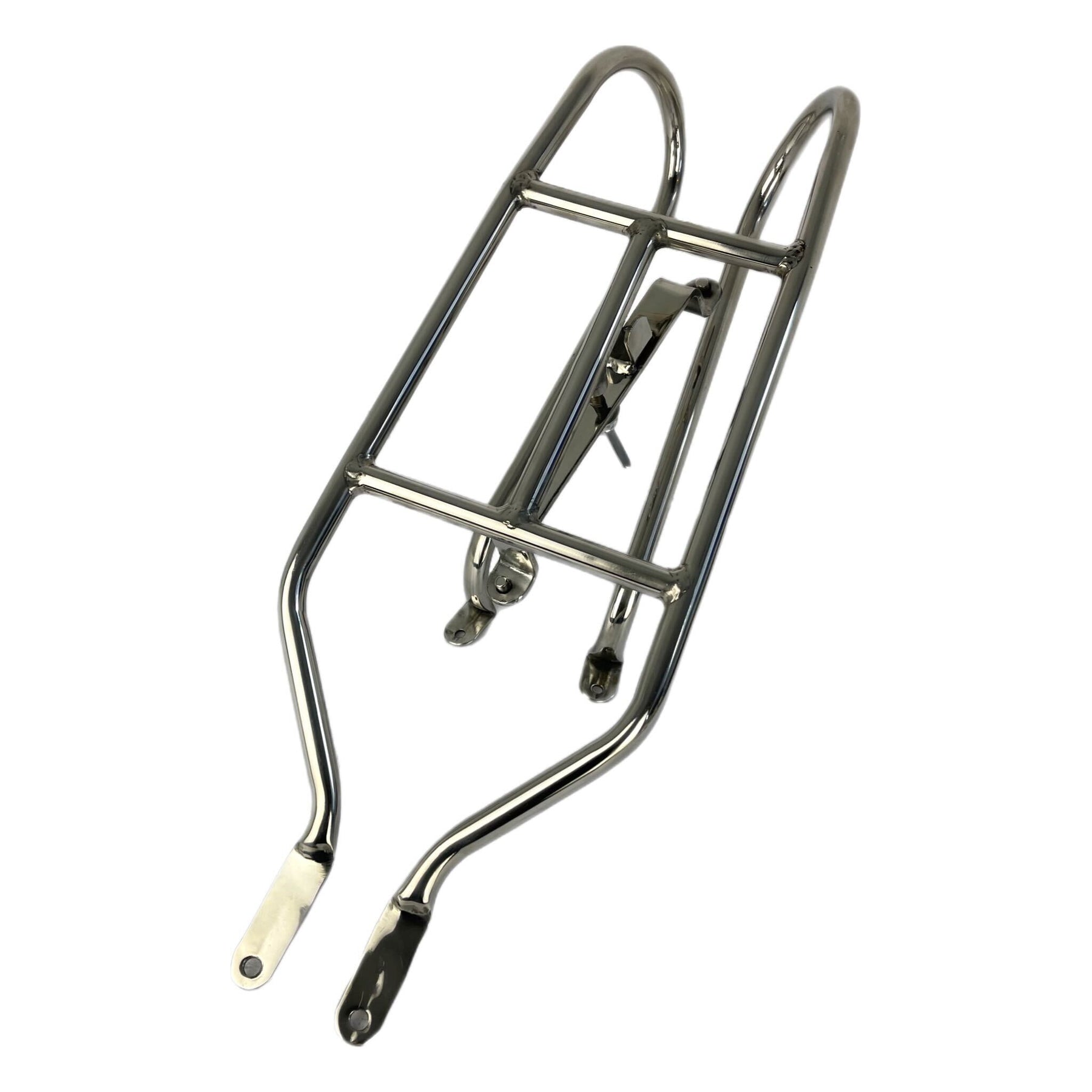 Lambretta Series 3 Li GP TV SX Horizontal Narrow Spare Wheel Carrier - Polished Stainless Steel