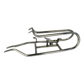 Lambretta Series 3 Li GP TV SX Horizontal Narrow Spare Wheel Carrier - Polished Stainless Steel