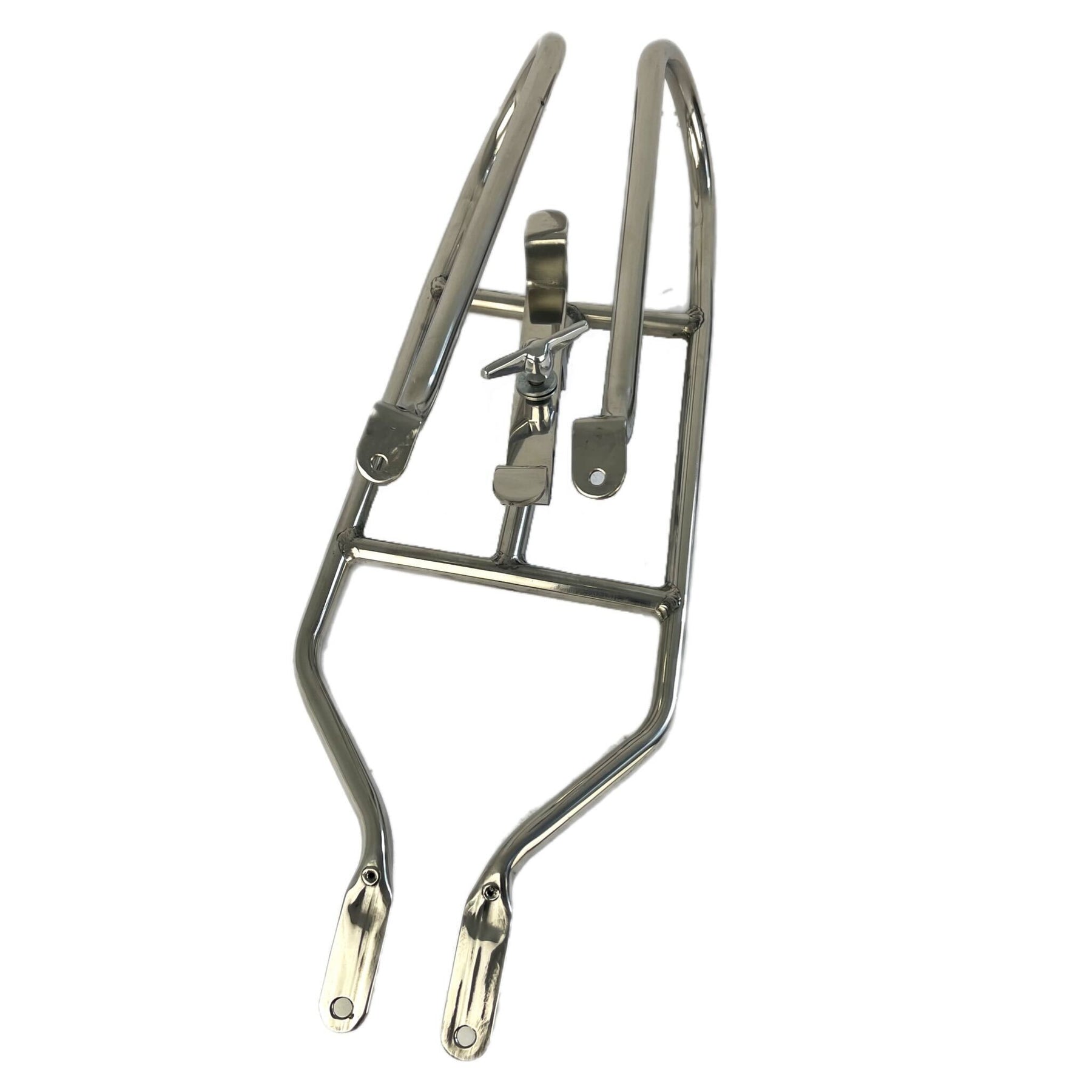 Lambretta Series 3 Li GP TV SX Horizontal Narrow Spare Wheel Carrier - Polished Stainless Steel