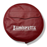 Lambretta 10" Spare Wheel Cover - Oxblood Red with White Logo & Pouch