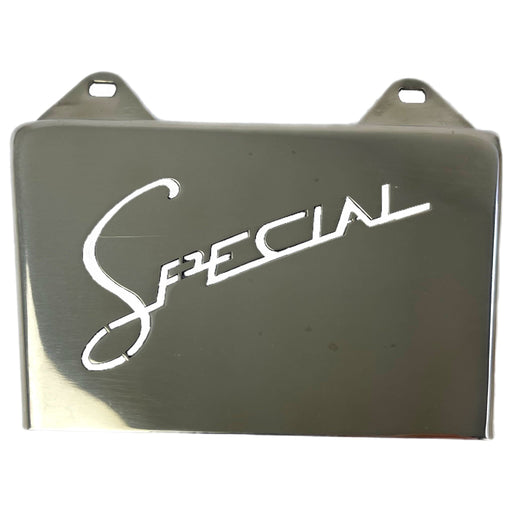 Lambretta Special Golden Silver Laser Cut Rear Mudflap - Polished Stainless Steel