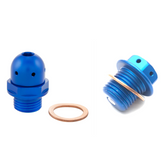 Lambretta S1-3 Li GP SX TV J Lui CNC Oil Drain & Oil Breather Plug Bundle - Blue - Casa Performance