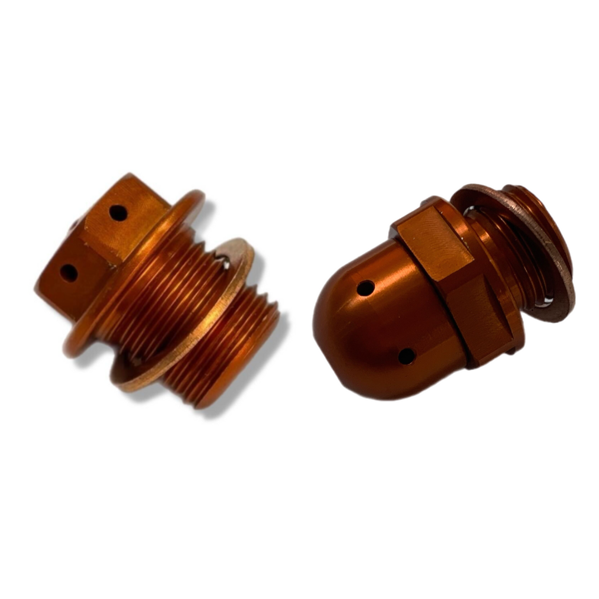 Lambretta S1-3 Li GP SX TV J Lui CNC Oil Drain & Oil Breather Plug Bundle - Orange - Casa Performance