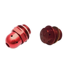 Lambretta S1-3 Li GP SX TV J Lui CNC Oil Drain & Oil Breather Plug Bundle - Red - Casa Performance