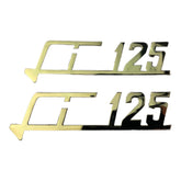 Lambretta Series 2 Li 125 Side Panel Badge Pair - Gold Chrome