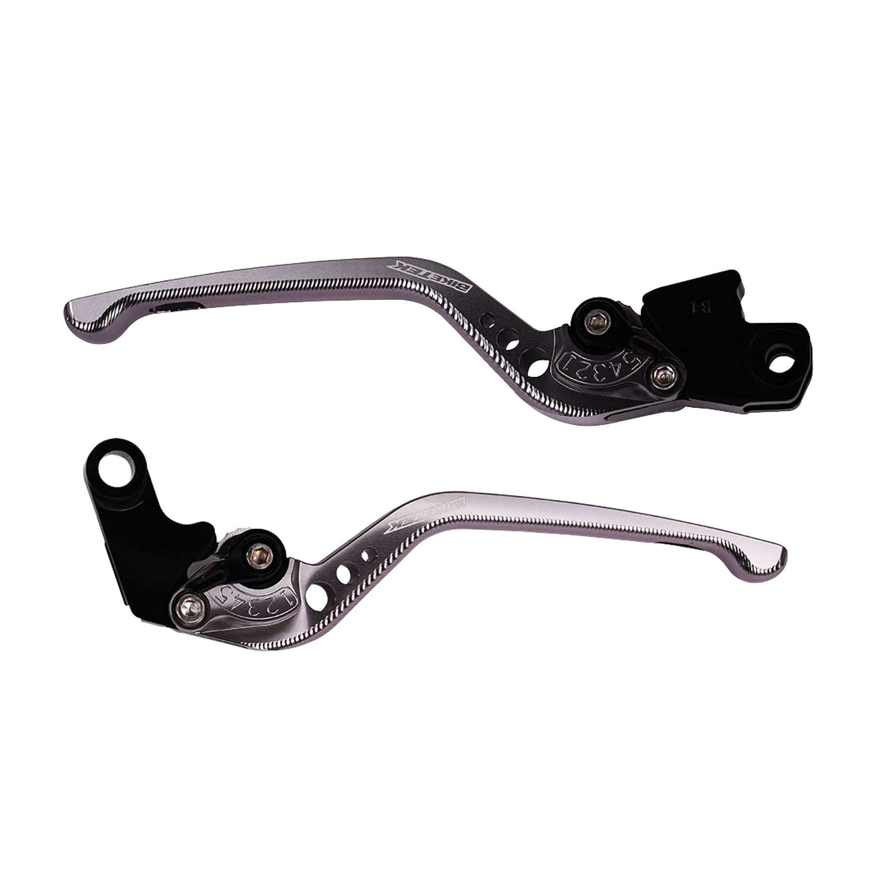 BikeTek Adjustable CNC Long Lever Set Titanium Black Adjuster 005
