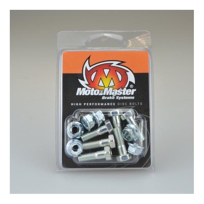 Moto-Master Set Of Disc Bolts - M6X19 Hexagon Head + M6 Steel Locking Nut (6Pcs)