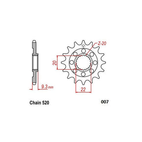 Moto-Master Kawasaki Steel Front Sprocket (520-13T)
