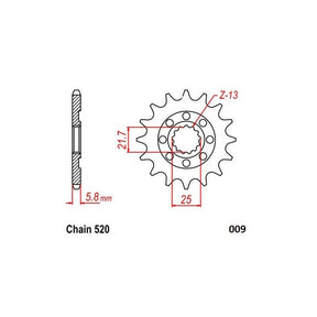 Moto-Master Kawasaki Steel Front Sprocket (520-13T)