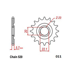 Moto-Master GasGas/Yamaha Steel Front Sprocket (520-13T)