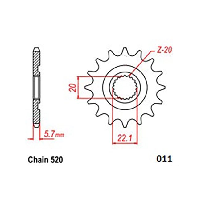 Moto-Master GasGas/Yamaha Steel Front Sprocket (520-13T)