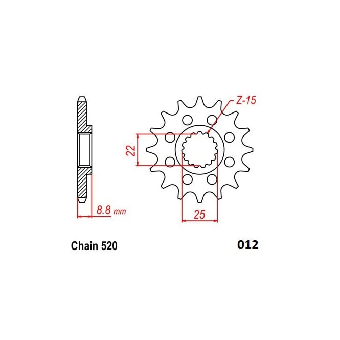 Moto-Master Beta/Husaberg/Husqvarna/KTM Steel Front Sprocket (520-12T)