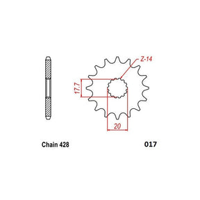 Moto-Master Yamaha Steel Front Sprocket (428-14T)