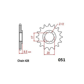 Moto-Master KTM SX85 (2018) Steel Front Sprocket (428-13T)