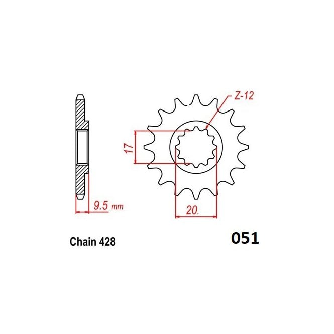 Moto-Master KTM SX85 (2018) Steel Front Sprocket (428-13T)