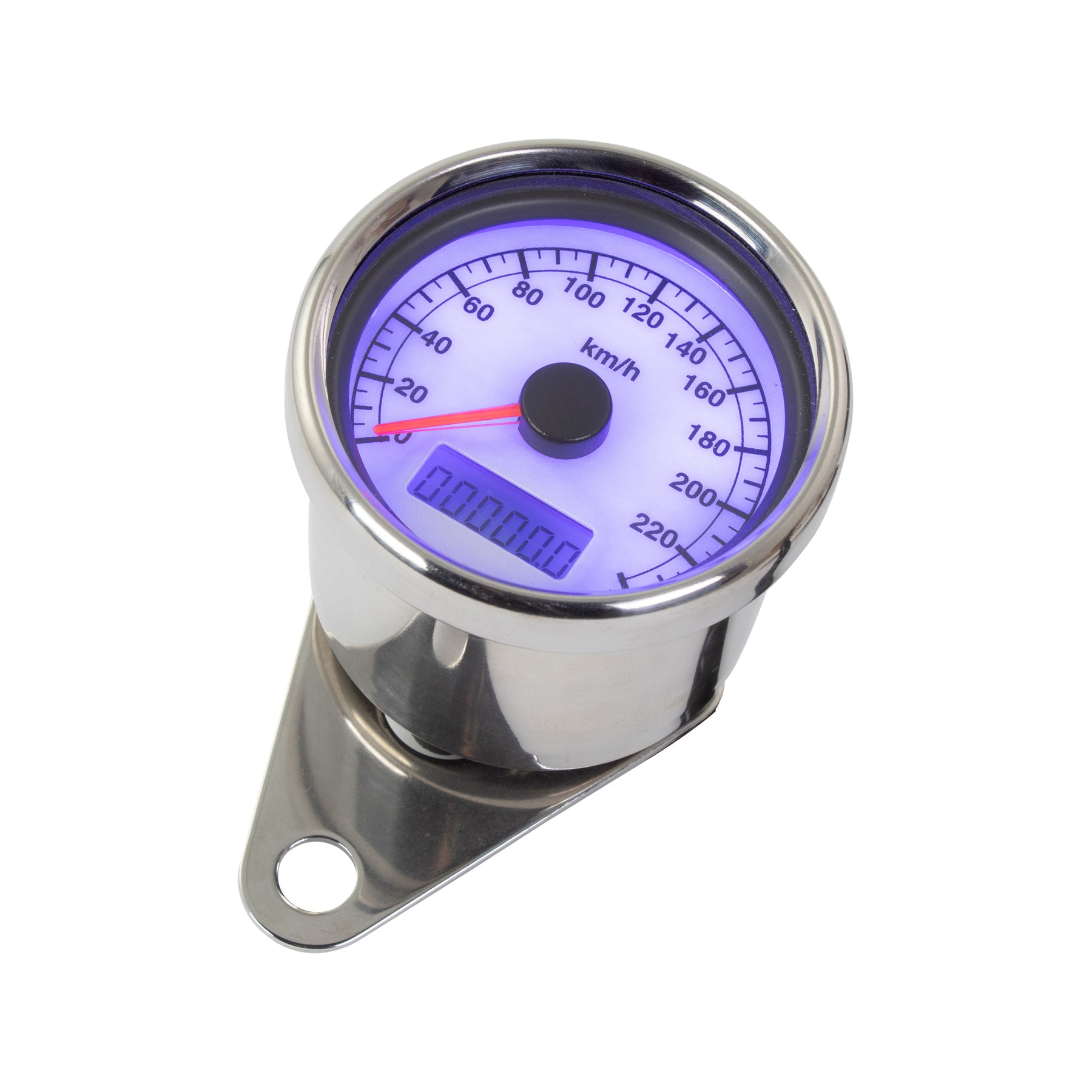 LED Chrome KMH Speedo 240kmh 1:4 Ratio Motorcycle Speedometer