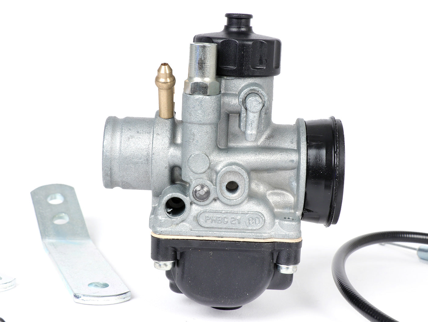 Piaggio 50cc 2T Minarelli Horizontal Carburettor Kit MALOSSI PHBG 21 BS 1610995 round slider CS=23mm