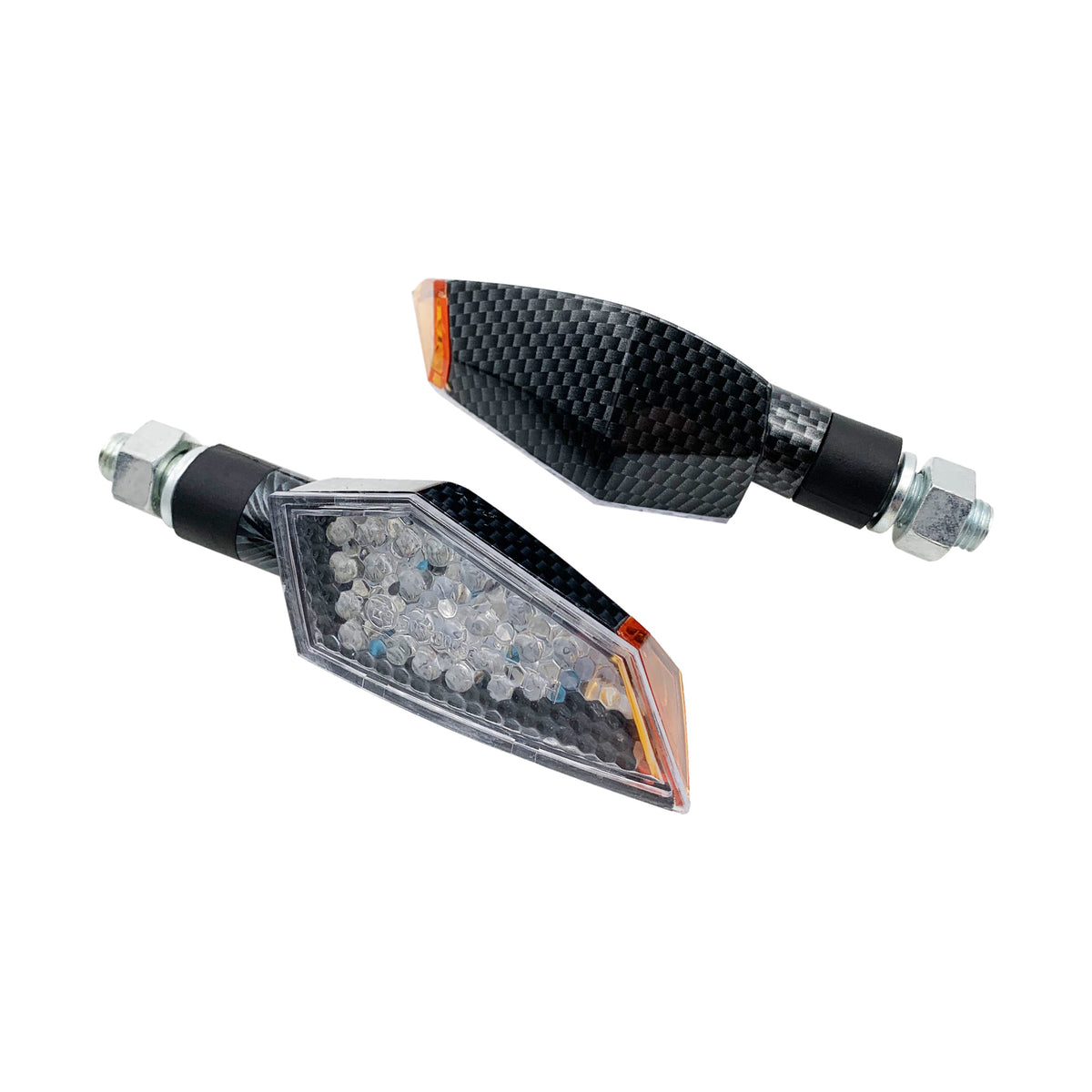 Bike It LED Claw Motorcycle Indicators Carbon Effect Clear Lens