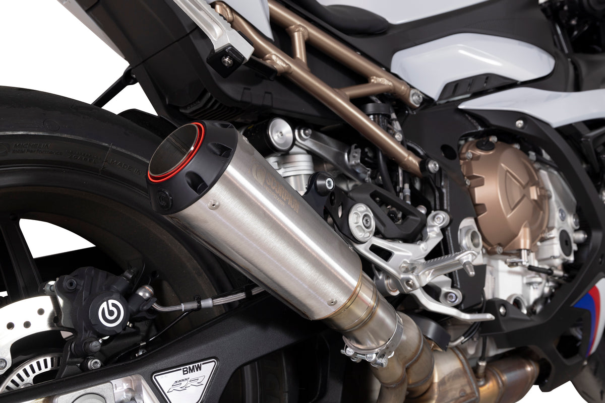 BMW S1000 R (2021–2024) Scorpion Exhaust Red Power Slip-on - Brushed Stainless