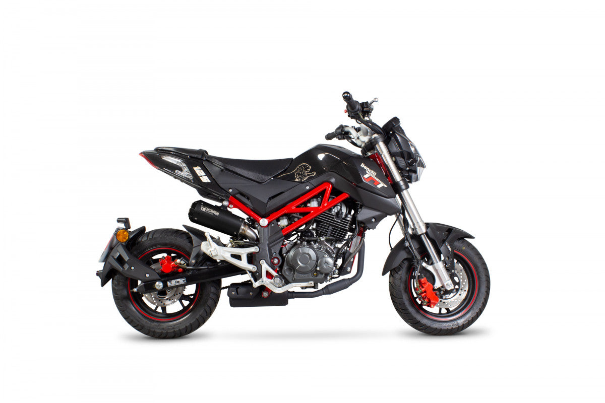 Benelli TNT 125 (2017–2024) Scorpion Exhaust Red Power Slip-On – Ceramic Black
