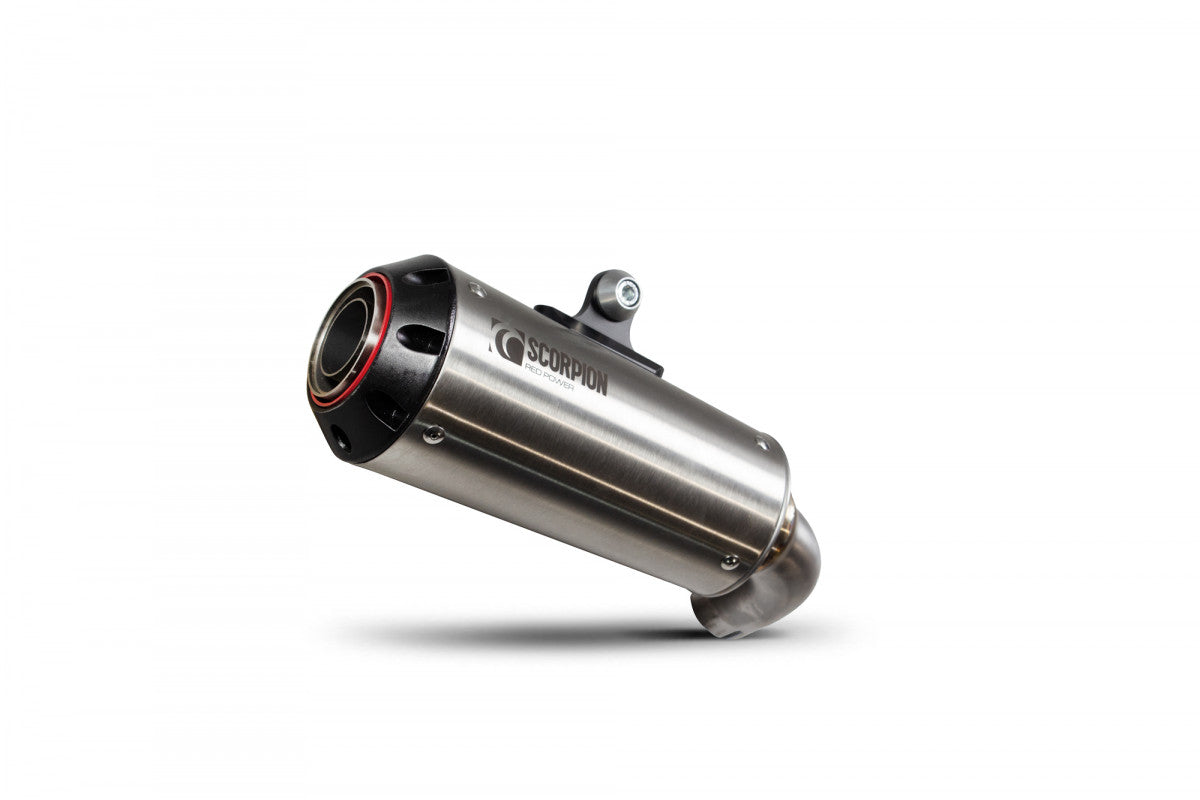 Benelli TNT 125 (2017–2024) Scorpion Exhaust Red Power Slip-On – Brushed Stainless