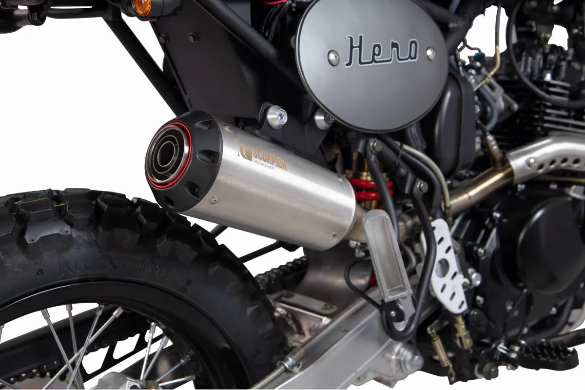 Bullit Hero 125 (2017-2026) SCORPION Exhaust Red Power Slip-on – Brushed Stainless Steel